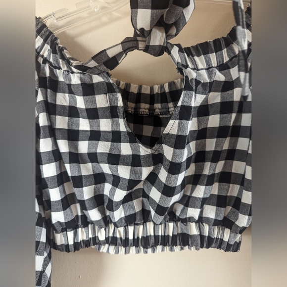 NWT! Anthropologie Maeve Black/White Gingham Crop Top, Top of 2 Piece Set, SMALL - Picture 11 of 15